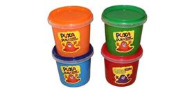 Slime com glitter puxa puxa geleca geleia magica kit com 4 potes de 180 gramas cada colorida