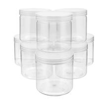 Slime Containers Juvale, pacote com 8 frascos de plástico transparente de 350 ml com tampas