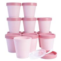 Slime Containers Longway, potes de plástico de 200 ml com tampas, pacote com 12