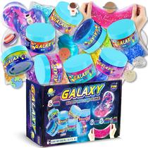 Slime FunKidz Galaxy Glowing 1040 ml para crianças, 8 pacotes com néon