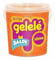 Slime Gelelé Com Glitter Geleca Balde Brinquedo Laranja 457g Várias Cores