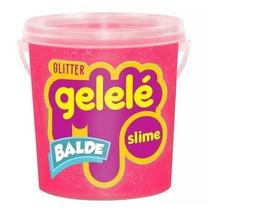 Slime Gelelé Com Glitter Geleca Balde Brinquedo Rosa 457g Várias Cores