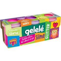 slime glitter kit com 3 pote colorido torce enrola estica