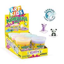 Slime Kimeleka Pote 180g Fluffy Caixa com 6 Unidades