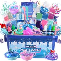 Slime Kit fsutvitg Ocean Theme não pegajoso para crianças de 4 a 12 anos