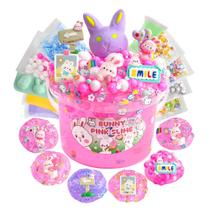 Slime LAWOHO Bunny Clear 300 ml com 8 suplementos para meninas de 8 a 12 anos