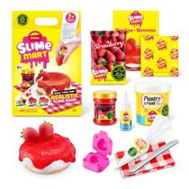 Slime Mart Zuru Bolo de Morango Comida Realista Infantil