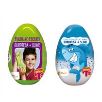 Slime Ovo Supresa Fundo do Mar + Ovo Brilha no Escuro 68g cd
