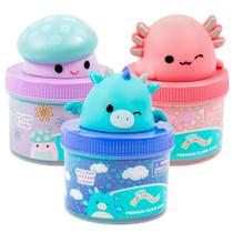 Slime Squishmallows Premium, perfumado, pacote com 3 unidades com glitter, 240 ml