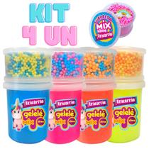 Slime Unicornio Gelele Kit Com 4 Surpresa Infantil Diversão
