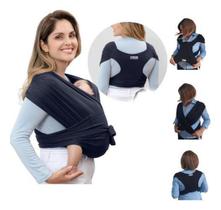 Sling Algodão Pronto Para Usa Carregador Canguru Grafite G - Sling Mamae E Bebe