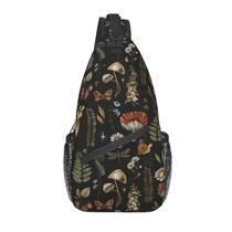 Sling Bag SUPLUCHOM Vintage - Mochila de Trilha com Design de Cogumelos e Folhas Sling Bag SUPLUCHOM Vintage - Mochila de Trilha com Design de Cogumelos e Folhas