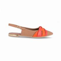 Slingback Ana Salto Baixo Amendoa