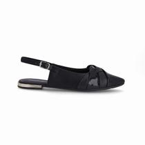 SlingBack Ana Salto Baixo Preto