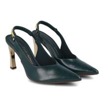 Slingback Bebecê Feminino Bico Fino com Corrente Dourada