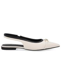 Slingback bico fino usaflex couro
