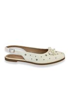 Slingback Branco Aplicação Em Metal Dakota Slingback Branco Aplicação Em Metal Dakota