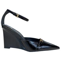 Slingback Carrano Feminino Salto Anabeela Black Couro Verniz Slingback Carrano Feminino Salto Anabeela Black Couro Verniz