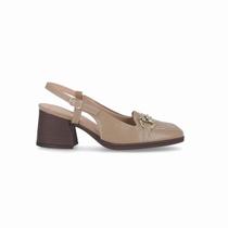 Slingback Cassiana Salto Médio Areia