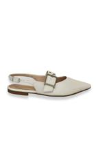 Slingback Com Fivela Branco Verniz Sua Cia Slingback Com Fivela Branco Verniz Sua Cia