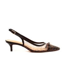 Slingback Couro Preto Salto Baixo Cecconello 2629007-1 Slingback Couro Preto Salto Baixo Cecconello 2629007-1