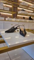 Slingback Couro Preto Salto Baixo Cecconello TAM 36 2393008-6