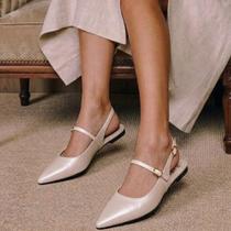Slingback Feminino Sapatilha Bico Fino Mule Confortável Rasteira Cor:PretoTamanho:36 Slingback Feminino Sapatilha Bico Fino Mule Confortável Rasteira Cor:PretoTamanho:36