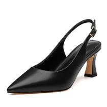 Slingback Heels SHOWFOREST Black para mulheres, salto de gatinho de 6,5 cm Slingback Heels SHOWFOREST Black para mulheres, salto de gatinho de 6,5 cm