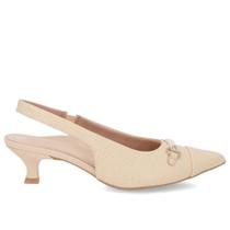 Slingback Laranja Claro Couro Salto Fino