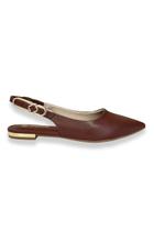 Slingback Marrom Dourado Bebecê