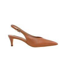Slingback Marrom Werner Salto Baixo Fino 05cm