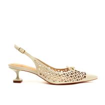 Slingback Off White Salto Baixo Cecconello 2478002-3