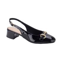 Slingback Preto com adorno Slingback Preto com adorno