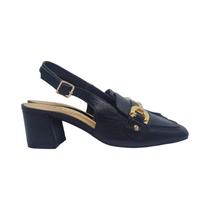 Slingback Preto com adorno dourado Slingback Preto com adorno dourado