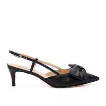Slingback Preto Com Laço Anika Werner