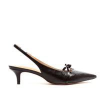 Slingback Preto Salto Baixo Cecconello 2473010-2