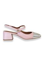 Slingback Rosé Prata Salto Bloco Lia Line Slingback Rosé Prata Salto Bloco Lia Line