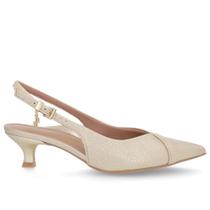Slingback Salto Baixo Fino Couro - Usaflex Slingback Salto Baixo Fino Couro - Usaflex