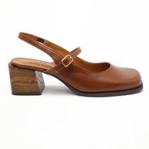 Slingback Sapato Da Corte Bico Quadrado Salto Bloco Tira Transversal Slingback Sapato Da Corte Bico Quadrado Salto Bloco Tira Transversal