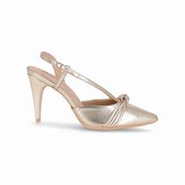 Slingback Silvana Salto Alto Ouro