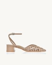 Slingback Uza Salto Médio Couro Milano Taupe - C26R115A0001 Slingback Uza Salto Médio Couro Milano Taupe - C26R115A0001