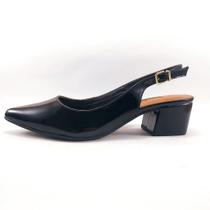 Slingback Verniz Preto