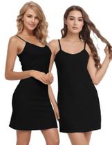 Slip Dress Buauty, 2 pacotes, minivestido feminino com alça espaguete
