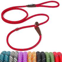 Slip Lead Fida Durable 6 pés x 3/8 polegadas para cães pequenos, nylon vermelho