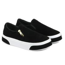 Slip On Feminino em Camurça Com Solado Antiderrapante Tênis Casual Conforto 503-GG