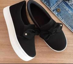 Slip On Feminino Sapatilha Confortável Tênis Casual De Laço Delicado Antiderrapante - Mafagafos