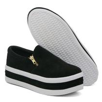 Slip On Feminino Sem Cadarço Casual Para O Dia Dia Plataforma Slip On Feminino Sem Cadarço Casual Para O Dia Dia Plataforma