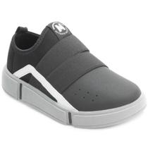 Slip On Infantil Molekinho Recortes Elástico - Preto e Cinza