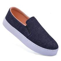 Slip On Sapatenis Feminino Sem Cadarço Casual Jeans