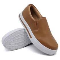Slip On Tênis Liso Básico Moda Casual Feminino com Elástico Sola Leve Dia a Dia